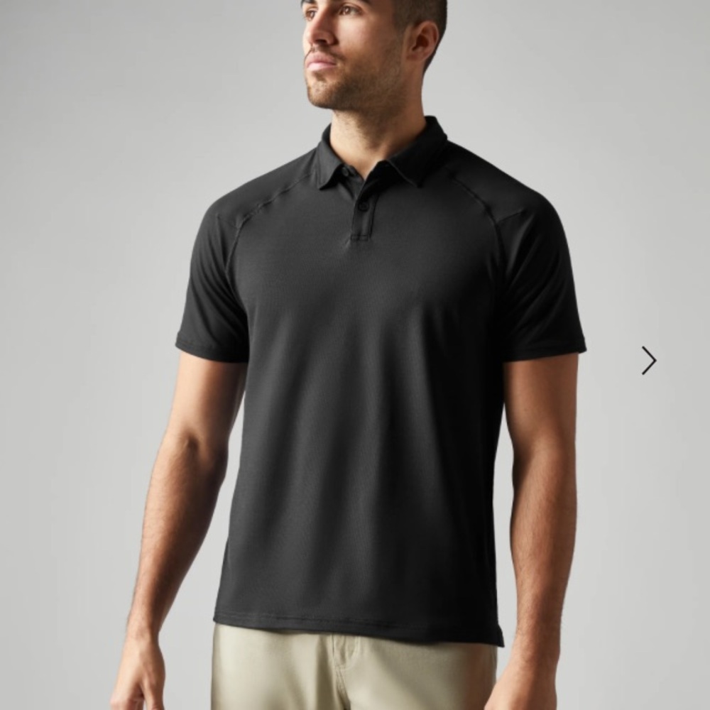 Rhône Black Delta Pique Polo XXL